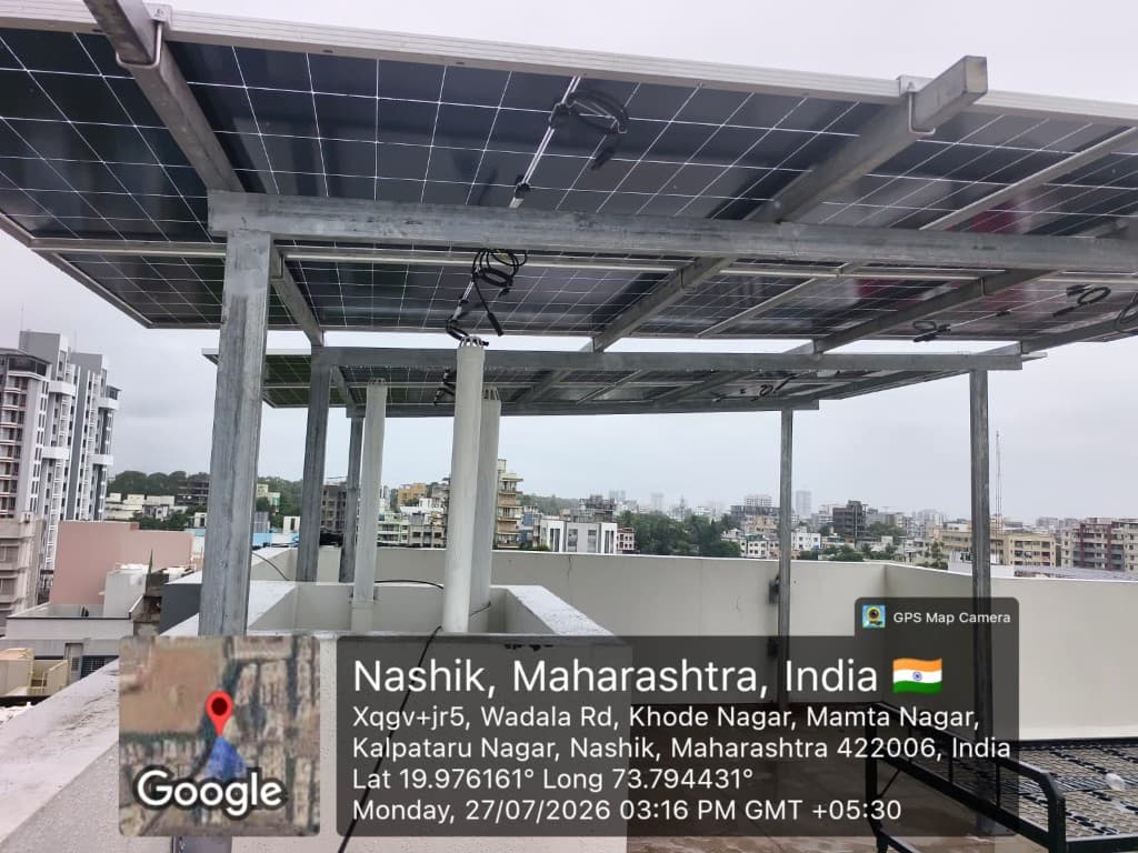 Amma Solar residential rooftop solar structure — Nashik